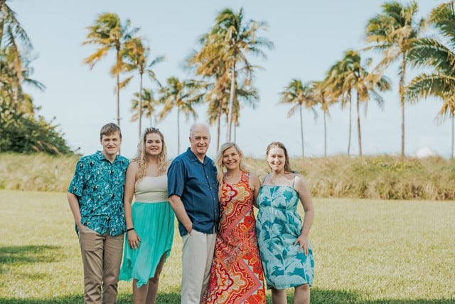 Catherine Toon and her family outside